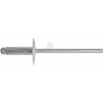 WIDE HEAD ALUMINUM RIVETS MM. 4.8 X 18 PCS. 50