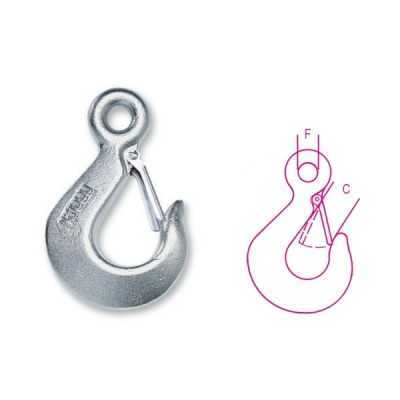 Robur Hook for lifting with safe galvanized carbon steel GR. 4
