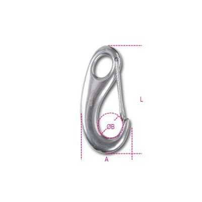 Robur Moschettoni a gancio con sicura inox AISI 316 50 