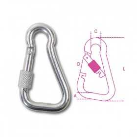 Robur Asymmetric carabiners with AISI 316 10X100 stainless