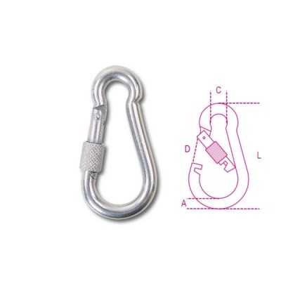Robur Snap hooks with AISI 316 G 10X100 stainless steel ring nut