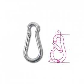 Robur Stainless steel AISI 316 4.5X40 snap hooks