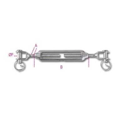Robur Tensioner with two stainless steel AISI 316 M6 forks