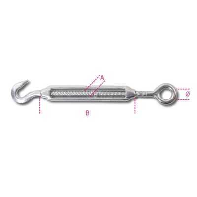 Robur Eye tensioner and hook in AISI 316 M8 stainless steel
