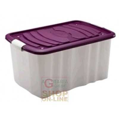 PLASTIC ROLL BOX AND LID AND WHEELS CM. 59X39X30 LT. 45