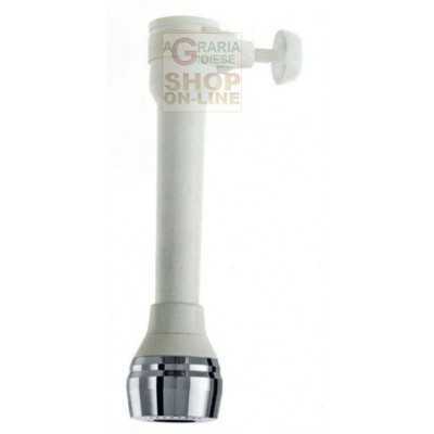 WATER JET WITH SHOWER AND CHROME AERATOR SCREW CLAMP CM. 10