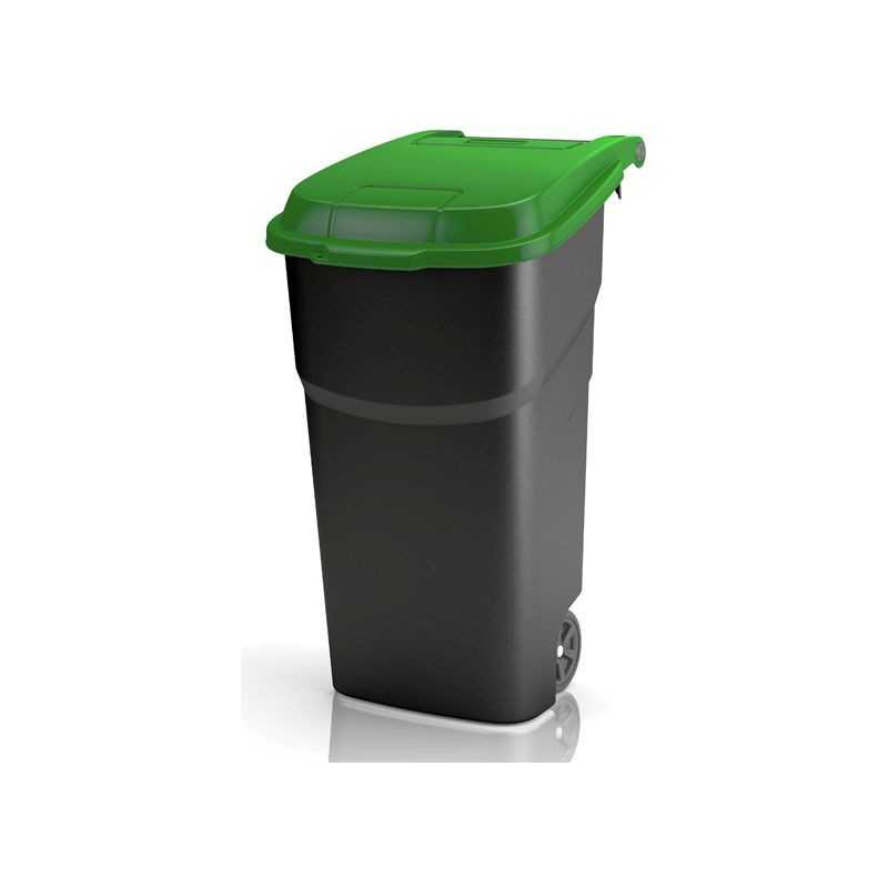 Bidone Rifiuti Rossignol Korok Con Ruote – 120/240/340 Litri, Coperchio Ammortizzato, Conforme Norme EN-840 (Grigio) - 2