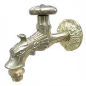 BRASS TAP FOR FOUNTAINS TYPE FLYWHEEL WITH ROSE CONNECTION 1/2