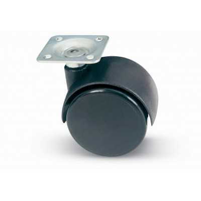 RUOTA NYLON GEMELLARE CON PIASTRA MM. 30 