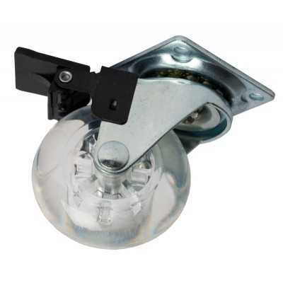 WHEEL FOR TRANSPARENT FURNITURE D. 50 WITH PLATE AND BRAKE