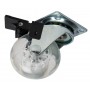 WHEEL FOR TRANSPARENT FURNITURE D. 50 WITH PLATE AND BRAKE