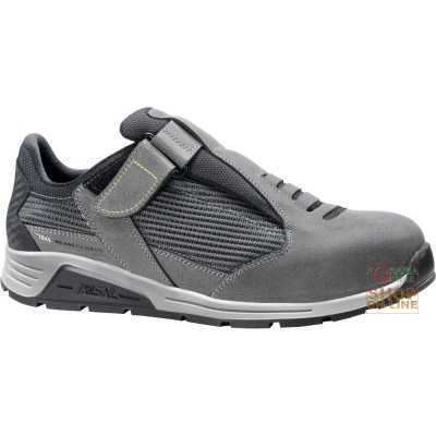 NUBUCK SPLIT SANDAL WITH FABRIC INSERTS ALUMINUM TOE TEXTILE