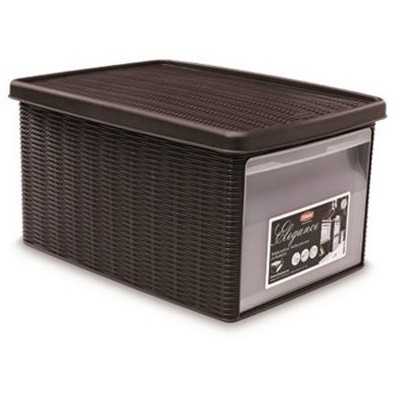 Elegance M in multipurpose box with lid and front opening Moka