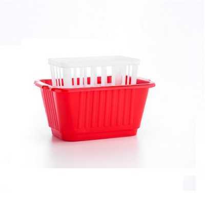 RECTANGULAR CUTLERY SCOLA Yellow Ocher / Acid Green / Red