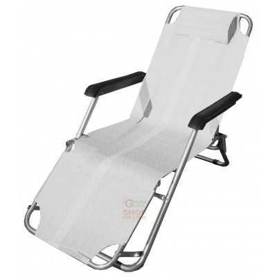 ALUMINUM DECK MOD. PLAYA WITH WHITE FOOTREST