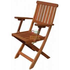 FOLDING WOODEN CHAIR MOD. MAIA WITH ARMRESTS 54X59X88H.