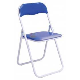 FOLDING CHAIR IN BLUE PAINTED STEEL