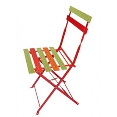 FOLDING CHAIR MULTICOLOR WITH LISTERELS CM. 41X46X80