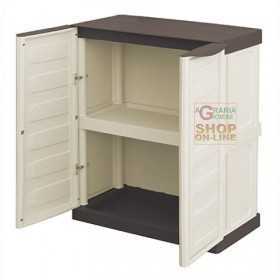 LOW RESIN WARDROBE 2 DOORS 1 SHELF cm. 70x39x85h.