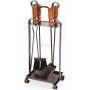 SERIES 4 TOOLS FOR FIREPLACE WITH WROUGHT IRON SUPPORT CM.