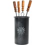 SERIES TOOLS FOR FIREPLACE IN HANDMADE CYLINDER FOUR PIECES CM.