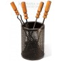 SERIES TOOLS FOR FIREPLACE IN HANDMADE CYLINDER FOUR PIECES CM.