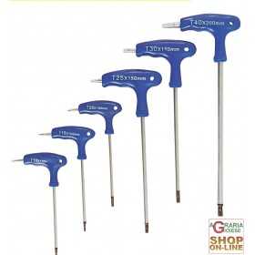 TORX WRENCH SET 6 PIECES T10-T40 WITH HANDLE AT