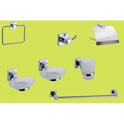 SERIE SET BAGNO IN METALLO CROMATO MOD. GEO PZ. 7 
