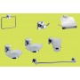 SERIE SET BAGNO IN METALLO CROMATO MOD. GEO PZ. 7 