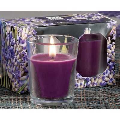 SET 2 CANDLES WITH GLASS GLASS CM. 4.5x6