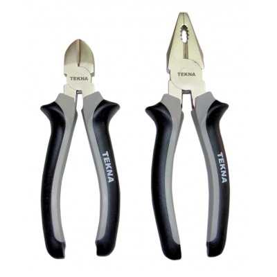 SET 2 TEKNA PRO PLIERS WITH ERGONOMIC PRINTED PVC HANDLES