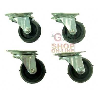 SET 4 RUOTE IN GOMMA DIAM. 32 MM. 
