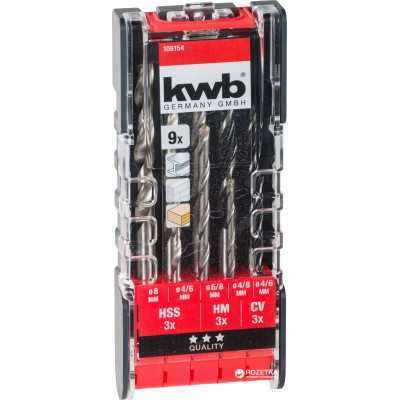 Set of 9 combined tips for metal, wall and wood