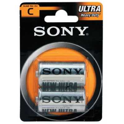 SONY HALF TORCH BATTERY (R14) ZINC CHLORIDE BL. 2 PCS