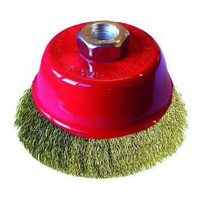 CUP BRUSH CORRUGATED WIRES THREAD 14MA MM. 80