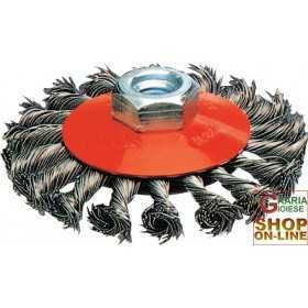 STEEL BRUSH CIRCULAR CONICAL MM.95 TWISTED BOLTS M14