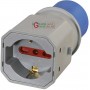 SCHUKO 16A 220V INDUSTRIAL BIPOLAR ADAPTER PLUG MADE IN ITALY