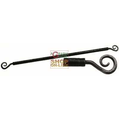 ANTIQUE BARREL FOR CURTAIN IN WROUGHT IRON CURLY CM. 60/80