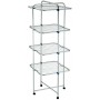 TOWER CLOTHING RACK WITH 4 ALUMINUM SHELVES AND WHEELS 25