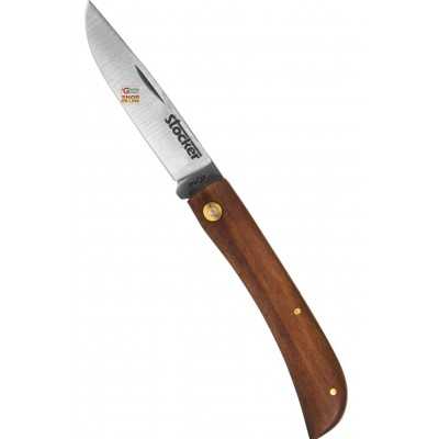 STOCKER FOLDING HUNTING KNIFE L WOODEN HANDLE STAINLESS BLADE