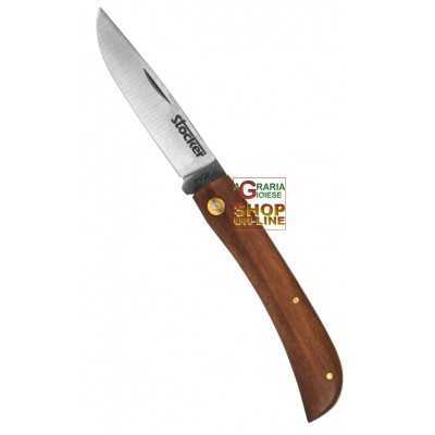 STOCKER FOLDING HUNTING KNIFE M WOOD HANDLE STAINLESS BLADE CM.