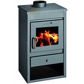 STEEL WOOD STOVE MOD. DELUXE-L ANTHRACITE COLOR cm. 46x40x85h.