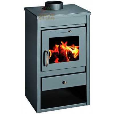 STEEL WOOD STOVE MOD. DELUXE-L ANTHRACITE COLOR cm. 46x40x85h.