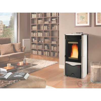 STUFA PELLET KW.14 DUCHESSA IDRO CERAM.BIANCA 