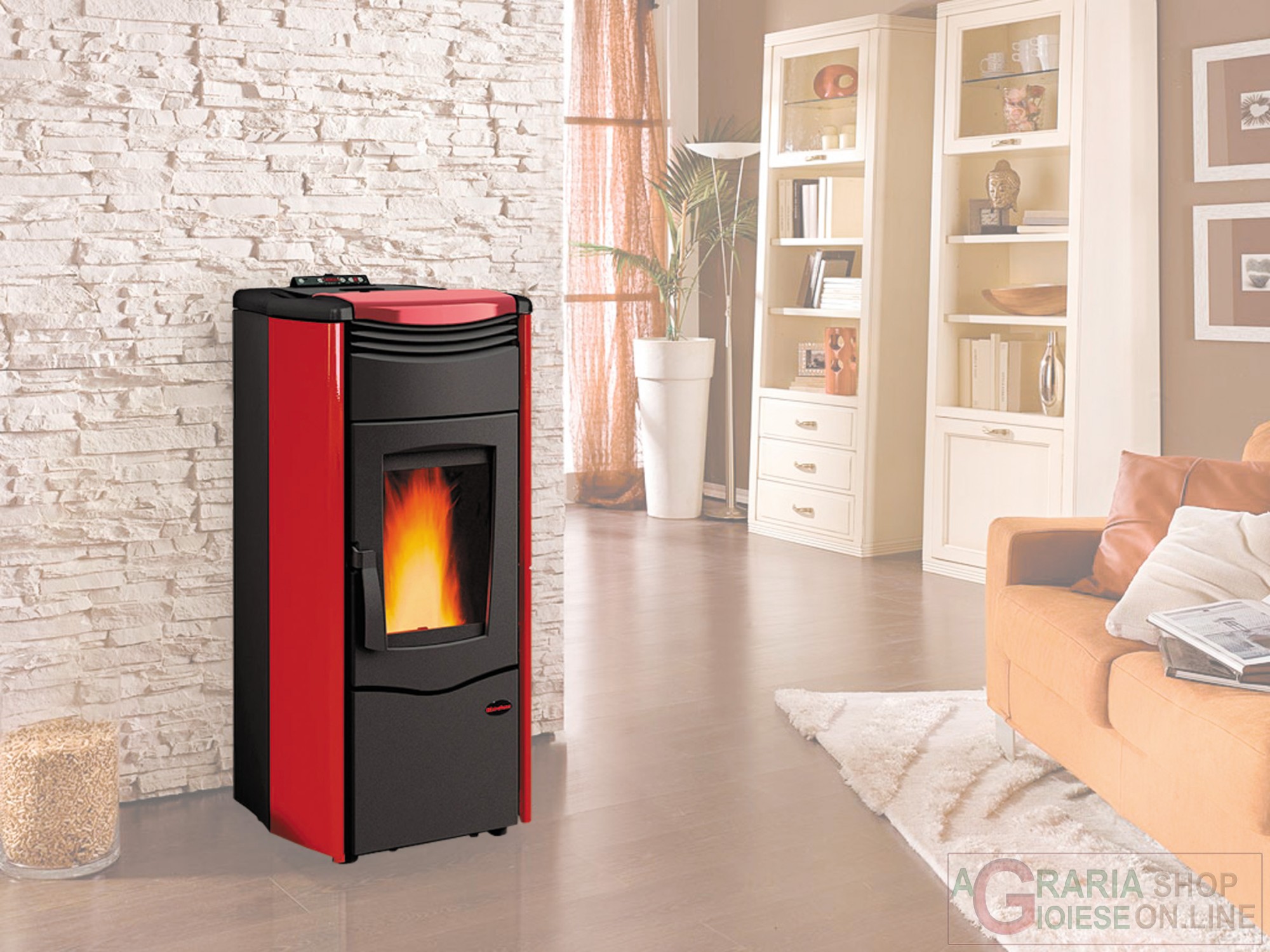 STUFA PELLET KW.15,4 MELINDA IDRO STEEL BORD.