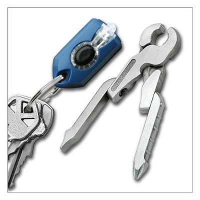 SWISSTECH MICRO-PRO XL900 KEY RING WITH TORCH AND STAINLESS