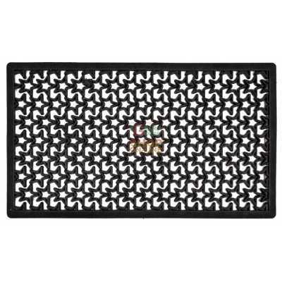 TAPPETO ZERBINO MOD. STELLA NERO CON BORDO CM. 40 X 70 