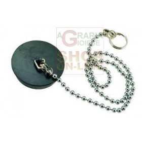 BLACK RUBBER CAP WITH CHAIN BRASS BEADS 90 DIAM. MM. 27