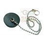 BLACK RUBBER CAP WITH CHAIN BRASS BEADS 90 DIAM. MM. 31
