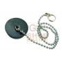 BLACK RUBBER CAP WITH CHAIN BRASS BEADS 90 DIAM. MM. 40